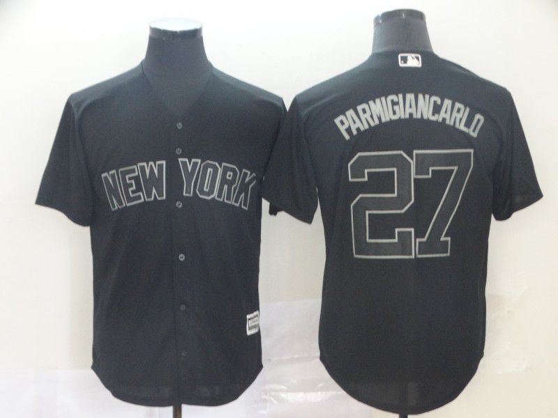 Men New York Yankees #27 Parmigiancarlo Black Nickname version 2021 MLB Jersey